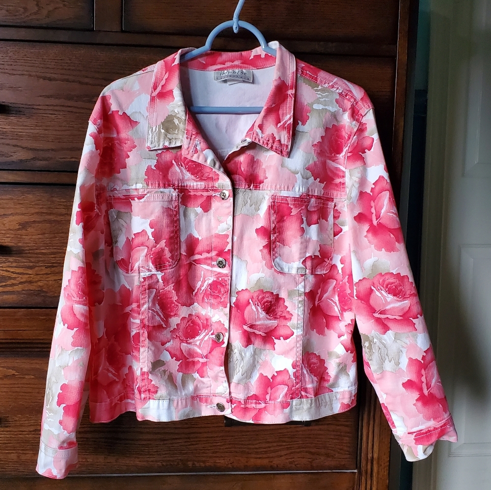 Impulse Floral Stretch Denim Jacket